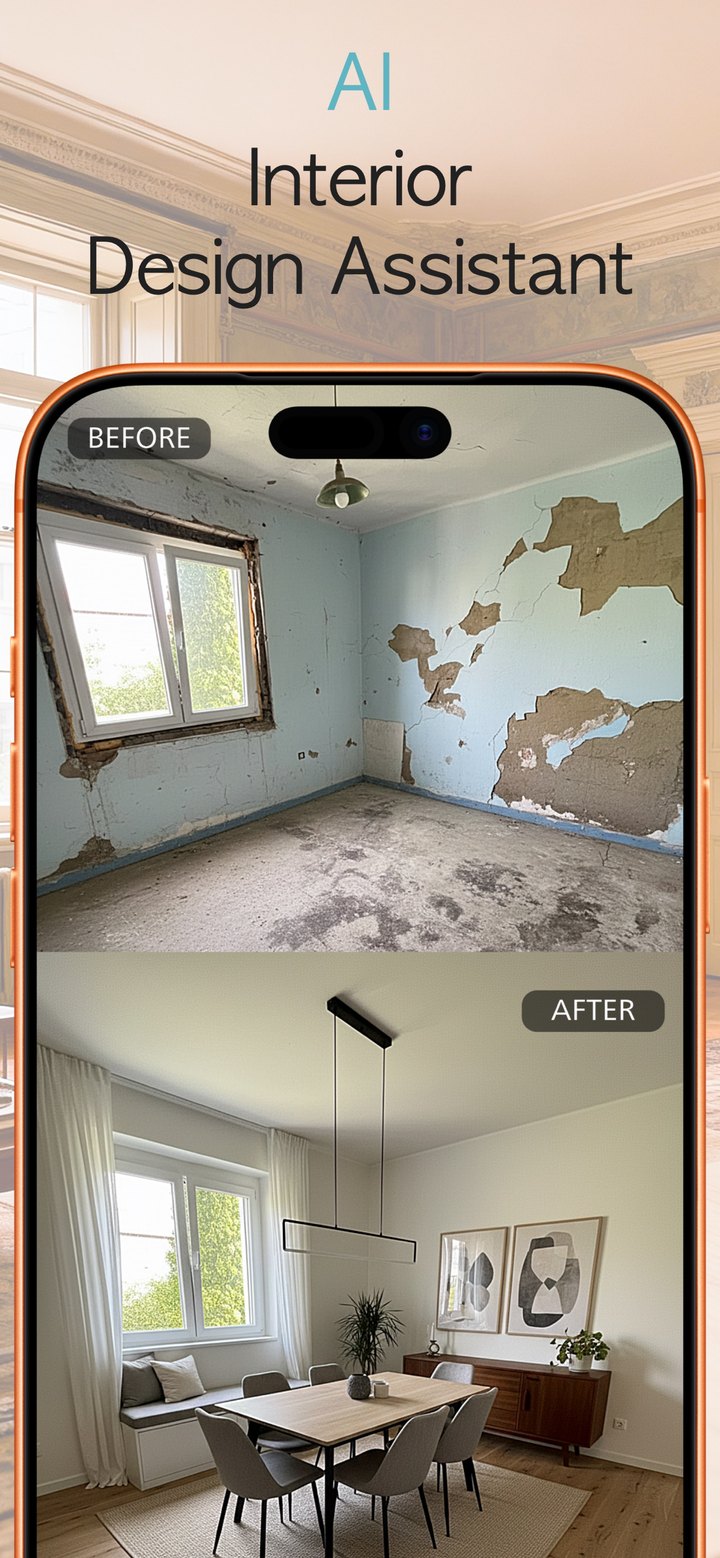 NestBit, AI interior design before and after